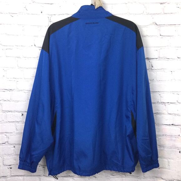 Grand Slam Men's 1/4 Zip Mock Neck Pullover Long Sleeve Golf Jacket Blue L - Picture 4 of 11